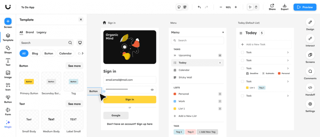 UI and UX Features