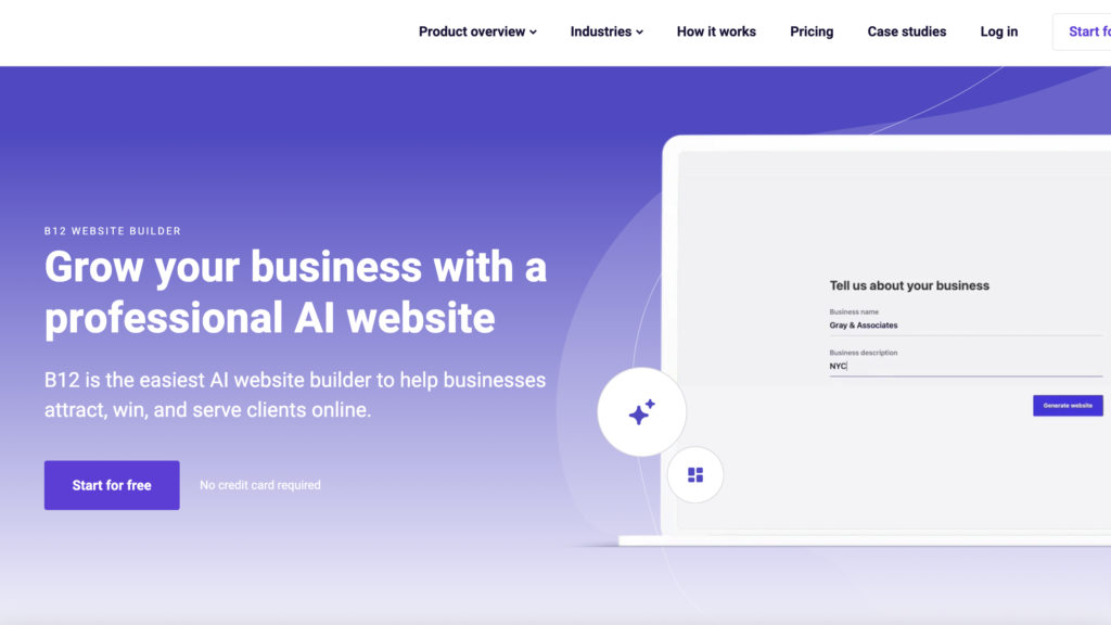 Key Features of B12 AI Website Builder
