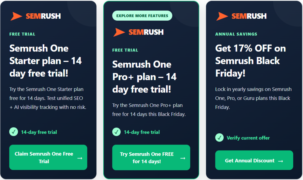 Semrush Black Friday Deals